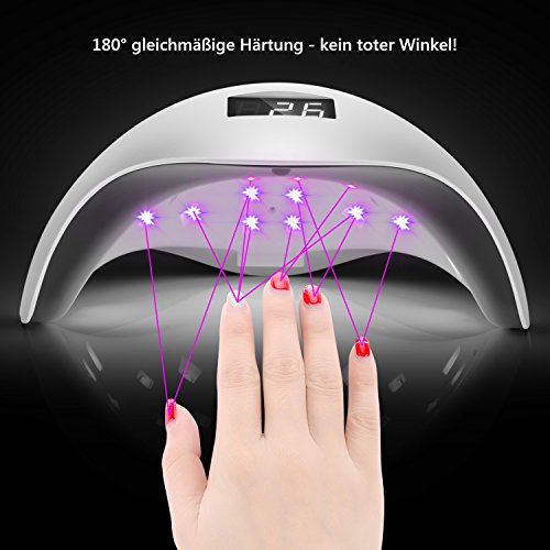 MiroPure 36W UV LED Nagellampe Nageltrockner mit LCD Display 4 Zeiteinstellungen samt 2 Nagelfeilen - 8