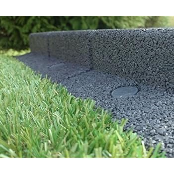 Flexi-curve Garden Border Rubber Lawn Edging - Scroll - Grey Gardening