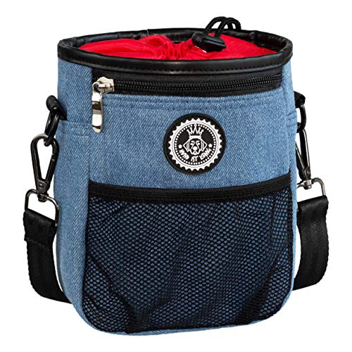 HUND IST KÖNIG Premium Hunde Futterbeutel, der Alleskönner unter den Leckerli-Beuteln mit gratis Ebook. Leckerlie-Tasche für das Training & die Welpen-Erziehung