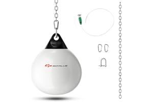 GYMAX Sacco ad Acqua per Boxe da 50 kg, con Accessori per Appendere e Riempire, Sacco da Boxe per Palestra Casa Ufficio, per Bambini ed Adulti, φ45 cm