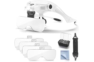 WUUDI Lupa con luz 2 LED Lupas de Gran Aumento Leer, Extensiones de Reparación de Joyería (#1)