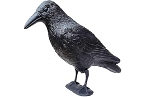 HHH HUNTING Black Crow Pigeon Deterrent For Gardens Weatherproof And Durable ABS Bird Scarers For Gardens Pigeon Magpie Seagull Deterrent Highly Detailed Bird Deterrent Products Birds Scarer