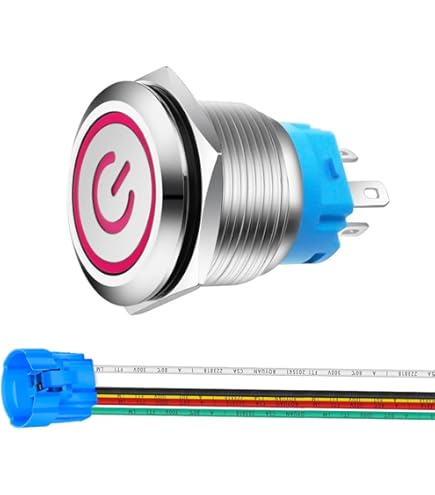 INTERRUPTEUR BOUTON-POUSSOIR Verrouillage Automatique DEL En Acier