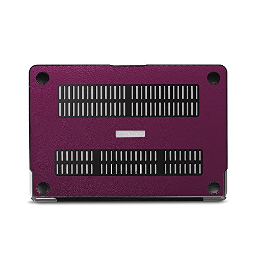 Fintie MacBook Air 13 Hülle Case – Ultra Slim Hochwertige Kunstleder Coated Hard Shell Schutzhülle Tasche für Apple MacBook Air 13.3″ (A1466 / A1369) , Lila - 5