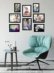 Art Street - Set of 8 Individual Black Wall Photo Frames Wall Hanging (Mix Size)(2 Units 4x6,2 Units 5x7, 4 Units 6X8 inch)|| Free Hanging Accessories Included ||