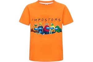 TEMOLIE Dzieci zabawny wśród nas gamingowy impostor postać T-shirt chłopcy dziewczęta wirusowy gracz koszulka top