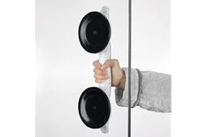 Livfa Ventose per Bagno, Maniglia per Doccia, Corrimano di Sicurezza per Anziani, Sanitari Bagno per Disabili (Bianco, 370mm)