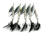 HENGJIA Paquete de 5 Trucha Perca Spinner señuelo de Pesca Anzuelo Minnow swimbait Hard baits...