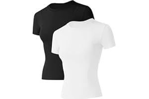 IECCP Women's Gym Shirts Workout Yoga Running Sports Tops Breathable Athletic Exercise Teeshirts Quick Dry Short Sleeve