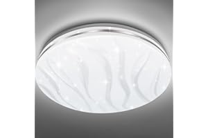 EXTRASTAR 24W LED Ceiling Light, 2500LM Super Bright LED Ceiling Light, 192W Equivalent, Modern 6500K Cool Light Daylight Light for Living Room, Bedroom, Kitchen, Balcony, Office and More, Ø 380mm