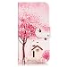 Produktbild LG K4 Hülle Case,LG Spree Hülle Case,Gift_Source [Card Slot] [Kickstand] Magnetic Closure Premium PU Leder Brieftasche Hülle Case Folio Flip Hülle Case Cover für LG K4 LTE / LG Spree / LG Opitmus Zone 3 [Pink tree and home]