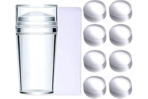 Luvadeyo Set di 1 timbri per unghie, raschietto, set per manicure francese per timbratura, 8 timbri, 1 raschietto, 1 timbro, 1 timbro, 1 timbro, 1 timbro, per unghie, gel