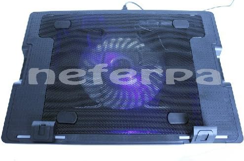 Adjustable Ergonomic Portable Fan Refrigerator Base, Blue LED Light