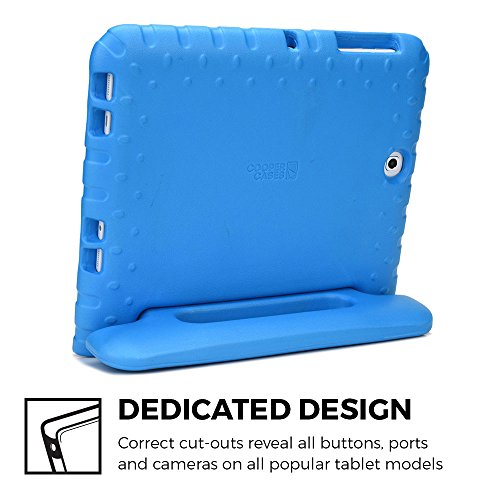 Samsung Galaxy Tab S2 9.7 hülle fur kinder, COOPER DYNAMO Beanspruchbare, strapazeirfähige, robuste, gepolsterte Hartschalenhülle mit integriertem Griff, Standfunktion & durchsichtigem Displaysschutz (Blau) - 4