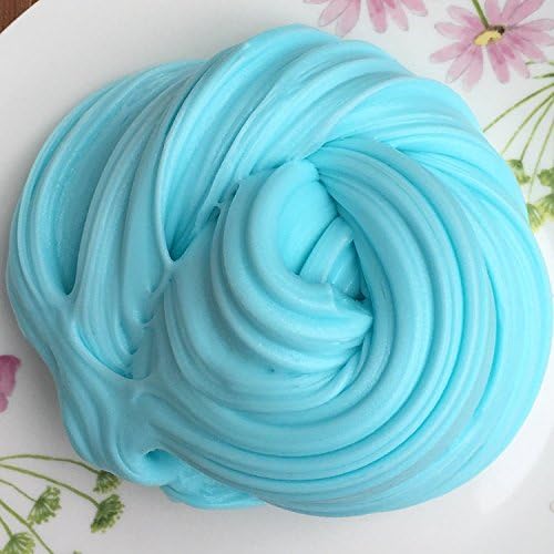 Planet slime shop TURQUOISE FLUFFY SLIME FAT STRETCHY BUTTER FLOAM NON TOXIC SAFE AND WASHABLE PUTTY STRESS RELIEF SENSORY TOY ADHT ASMR NO BORAX DELICIOUS BUBBLEGUM FRAGRANCE! (5oz)