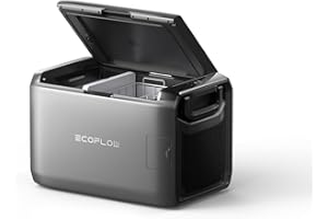 EF ECOFLOW 55L Dual-Zone Portable Fridge Freezer, 39H Off-Grid Cooling, Car/Solar/AC Powered Camping Cooler Box for Outdoor, Fishing, Van Life, Road Trips, Off-Grid Use