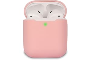 KOKOKA Schutzhülle Hülle Kompatibel mit AirPods 2, Silikon Schutzhülle Hülle für AirPods 2, LED an der Frontseite Sichtbar, Rosa