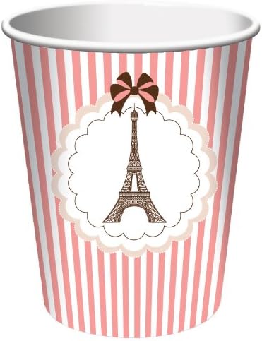 Parisienne Eiffel Tower Theme Party - Paper Party Cups x 8