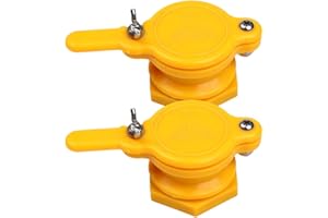 OUNONA Rubinetto a taglio Apicoltura miele Plastica Miele Cancello Valvola Estrattore Attrezzature per apicoltore 2pcs(Giallo)
