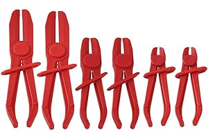 Schlauchklemmenzange, Mopoin 6 tlg Schlauch Abklemmzange, Schlauchklemmen Zangen Set, Abklemmen Zange Set, Schlauch Klemmzange zum Abklemmen von Kühlschläuchen, Brems- und Benzinleitungen, Rot