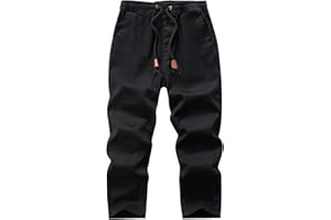 WIYOSHY Pantalones Chinos para niño de Color Liso con Cintura elástica y cordón