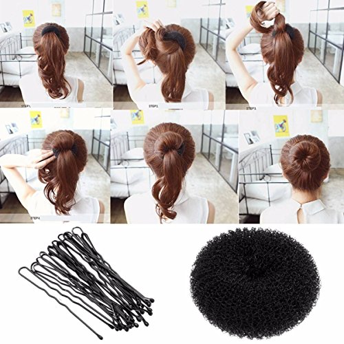 Haare Frisuren Set, Lockenwickler, Haar Styling Zubehör, 22 Stück DIY Haar-Styling-Werkzeug, Haar Pin Haar Bun Maker Frisuren Werkzeuge Set für Frauen Mädchen geeignet für Anfänger (22PC) - 7