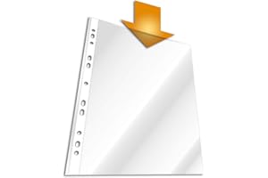 Stuff 4 Office | Heavy Weight Punched Pockets | Glass Clear, 80 Micron, | Pack of 100