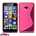 Price comparison product image Pink Microsoft Lumia 640 LTE Case Gel Skin Slim Cover + Screen Protector + Stylus