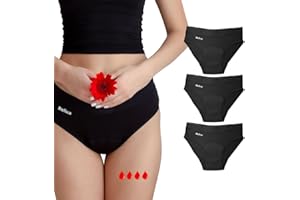 Relixa, Periodenunterschwäsche, Starke Blutung, Set 3er-Pack, Hipster, Menstruations Unterhosen Damen, Weicher Bambus Stoff, Perioden Unterwäsche, wochenbett Unterwäsche (3 Schwarz, XS)