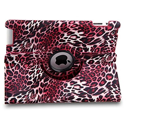 Revesun Schutzhülle, Leder, 360° drehbar, mit Ständer und automatischer Sleep / Wake-Funktion, für Apple ipad Air / ipad (6) (2) (Leopard) - 4