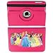 Produktbild personalisierbar alle Prinzessinnen Disney Drehbare Schutzhülle für Apple iPad Mini 1,2 3 hot pink