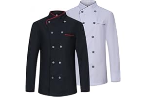 MISEMIYA - Paquete 2 Unidades - Chaqueta COCINERA Mujer - Uniformes Chef Mujer Chaqueta Mujer DE Cocina - Ref.844