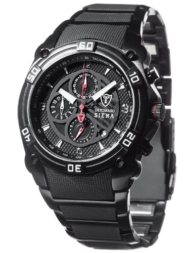 DETOMASO Herrenuhr Quarz Edelstahlgehuse Edelstahlarmband Mineralglas SIENA Chronograph Trend schwarz/schwarz MTM8806C-BK DETOMASO Herrenuhr Quarz Edelstahlgehuse Edelstahlarmband Mineralglas SIENA Chronograph Trend schwarz/schwarz MTM8806C-BK