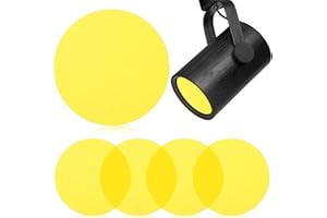 BAZEITFLOW 5pcs Light Diffuser Film 10cm Color-Changing Gel Sheet Overlays Yellow Warm Light Color Correction Sheets Spotlight Diffuser for Home Lighting Dining and Party Ambiance