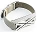 Produktbild BSI New Grey Leather Replacement Bracelet With Unique Style Silver Metal Jewelry Housing For Fitbit Flex Smart Band