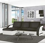 Muebles Bonitos - Sofá cama Kyra con chaise longue universal negro con blanco