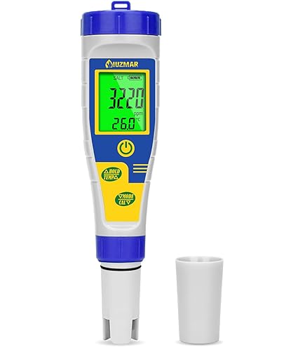 YIYEGO pH-mètre d'eau, pH-mètre et EC-mètre pour piscines, 7 en 1 ORP Eau salée PPM mètre d'eau