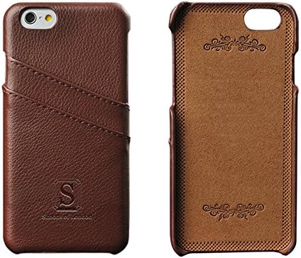 iPhone 6 PLUS Coated Leather Case with Slots for ID/bank cards - Perfect Slim Fit Cases by Simons of London - Luxury Back Cover with Gift Box - Enhance &amp; Protect your phone today! (Walnut Brown)