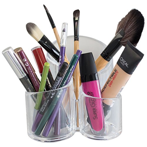 Oxid7® Organizer für Kosmetik Acryl | Aufbewahrungsbox für Make Up und Schmuck | Schmuckkästchen | Schubladenbox Schminke – 14x14x12cm – 3 Fächer - 2