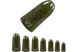 Reaction Tackle Poids De vers en Tungstène pour La Pêche Au Bar - Plombs pour vers/Poids De Pêche en Forme De Balle - pour Les Montages Texas Et Carolina - Taille Estampillée sur Tous Les Poids