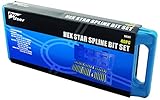 Puntas de Star Pro usuario sd387 hexagonal Star Juego de puntas spline, azul, Set de 40 piezas