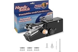 AUIFFER Handnähmaschine, Handnähmaschine mit Unterfaden, Mini Nähmaschine für DIY-Nähprojekte zu Hause, Mini Handnähmaschine Elektrisch für Kleidung Vorhänge Plüschtiere