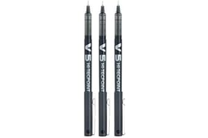 Pilot V5 BX Lot de 3 stylos roller Hi Tecpoint Noir Pointe extra fine 0,5 mm Largeur de trait 0,3 mm