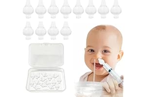 JYNXOR 12 Pièces Embout en Seringue Nasale Bebe, Pipette Nez Bébé 10 ml, Portables Seringue Nez Bebe Embout en Silicone Souple, Réutilisable Seringue Nasale Mouche Bebe