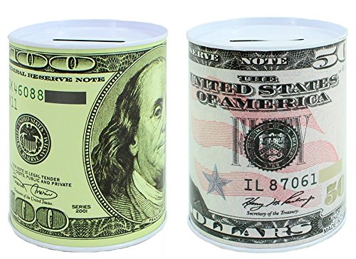 2 X Spardose Dollar Sparbüchse USA Amerika METALL nicht zu Öffnen by schenkfix - 4
