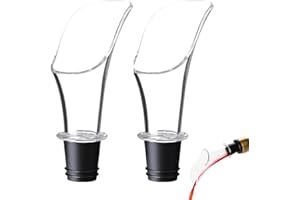 BQRKOTM Pack de 2 Aireador de Vino Decantador de Vino, Oxigenador Premium, Dispensador, Accesorios de Vino Gadgets, Diseño Elegante, Negro