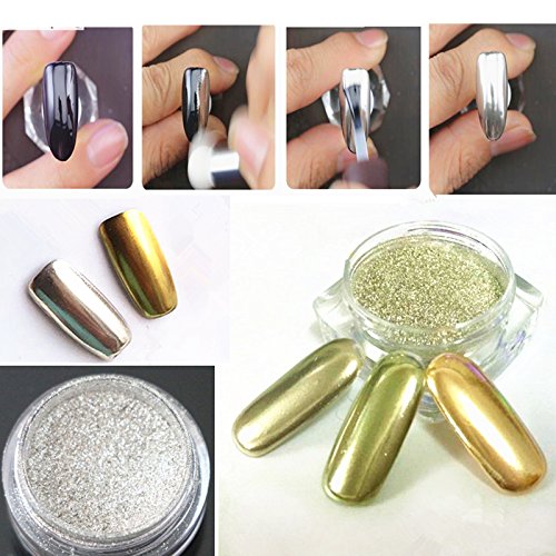 1g/box Mirror Powder Silver Pigment Nail Glitter Nail Art Chrome