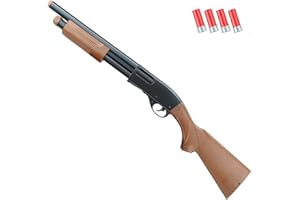 Bakaji Fucile a Pompa Pistola da Caccia Giocattolo Bambini con Effetti Sonori Espulsione automatica Munizione Manicotto di Ricarica Funzionante e 4 Munizioni