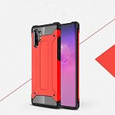 Samsung Galaxy Note 10 Plus ile uyumlu &Ccedil;İft Katman Koruyucu Crash Military Tank Kılıf - Kırmızı