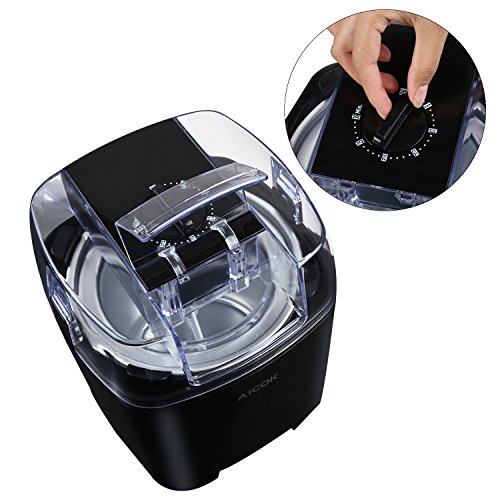 Aicok Eiscrememaschine Eismaschine, Joghurt und Sorbet Frieren Maschine, 1.5L mit Timer Funktion, Schwarze - 2